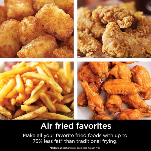 Ninja Air Fryer, Thermometer, Roast, Bake, Air Fry, Crisps, Broil, Reheats, Keep Warm, 10-in-1, Fries, Frozen Food, Veggies, and Meat, Quick Meals, Healthy Meals, Less Oil, 10 QT, Grey, DZ550​ - Image 3