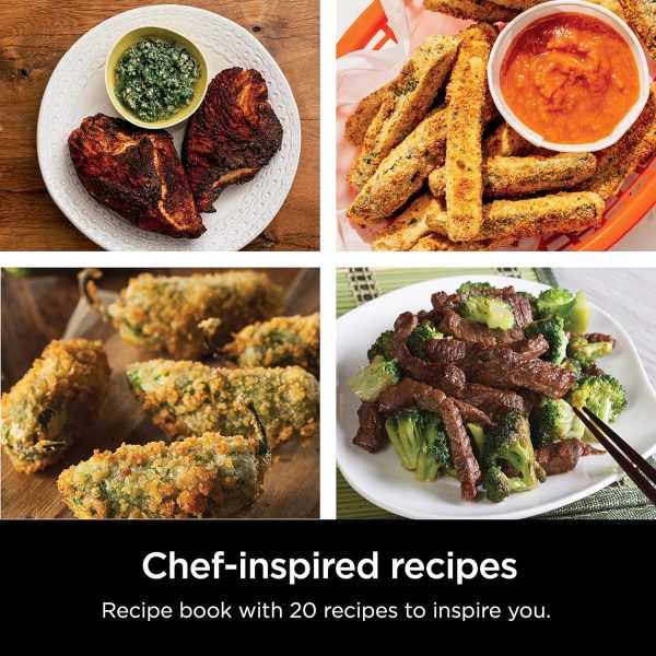 Ninja Air Fryer, Thermometer, Roast, Bake, Air Fry, Crisps, Broil, Reheats, Keep Warm, 10-in-1, Fries, Frozen Food, Veggies, and Meat, Quick Meals, Healthy Meals, Less Oil, 10 QT, Grey, DZ550​ - Image 6