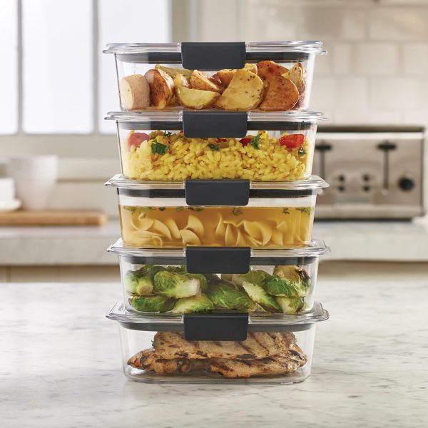 Rubbermaid Brilliance Food Storage Containers, BPA Free, Airtight Lids, Ideal for Lunch, Meal Prep & Leftovers, Set of 5 (3.2 Cup) - Image 6
