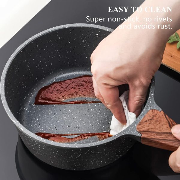 SENSARTE Nonstick Deep Frying Pan Skillet, 10/11/12-inch Saute Pan with Lid, Stay-cool Handle, Chef Pan Healthy Stone Cookware Cooking Pan, Induction Compatible, PFOA Free (10-Inch) - Image 4