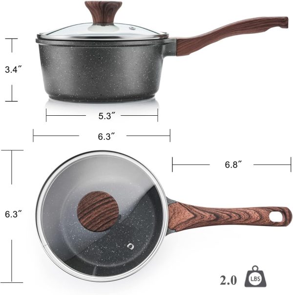 SENSARTE Nonstick Deep Frying Pan Skillet, 10/11/12-inch Saute Pan with Lid, Stay-cool Handle, Chef Pan Healthy Stone Cookware Cooking Pan, Induction Compatible, PFOA Free (10-Inch) - Image 5