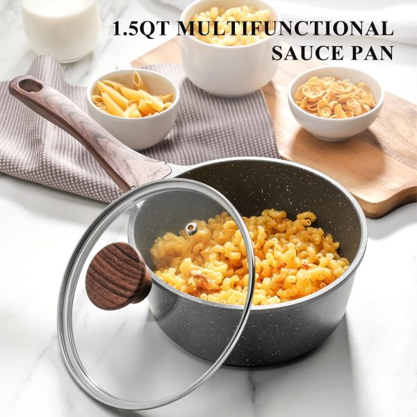 SENSARTE Nonstick Deep Frying Pan Skillet, 10/11/12-inch Saute Pan with Lid, Stay-cool Handle, Chef Pan Healthy Stone Cookware Cooking Pan, Induction Compatible, PFOA Free (10-Inch) - Image 6